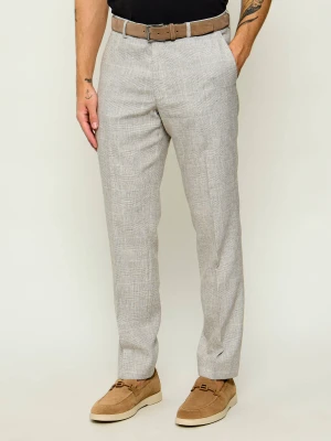Oscar Jacobson Lniane spodnie Dandy | Slim Fit