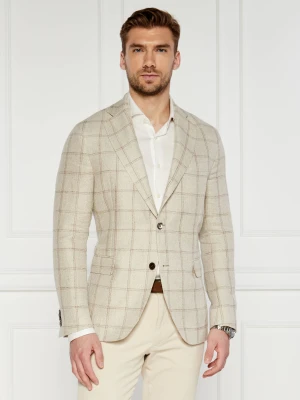 Oscar Jacobson Marynarka Ferry Soft | Regular Fit | z dodatkiem lnu beżowy