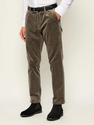 Oscar Jacobson Spodnie chino Dandy | Regular Fit | sztruks brązowy