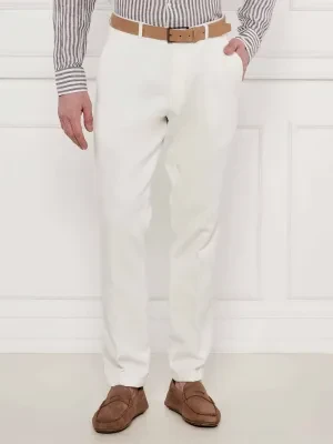 Oscar Jacobson Spodnie Dandy | Slim Fit | z dodatkiem lnu