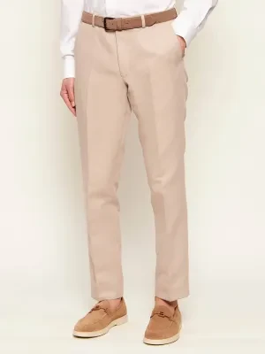 Oscar Jacobson Spodnie Dandy | Slim Fit | z dodatkiem lnu