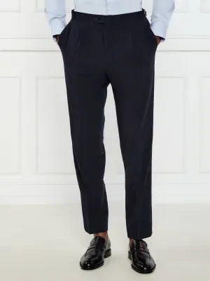 Oscar Jacobson Spodnie Seersucker | Regular Fit | z dodatkiem wełny