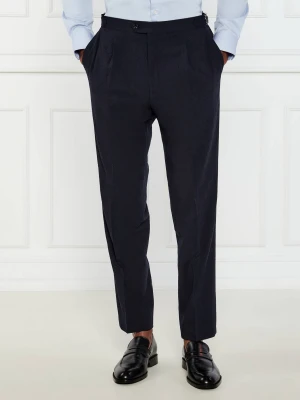 Oscar Jacobson Spodnie Seersucker | Regular Fit | z dodatkiem wełny