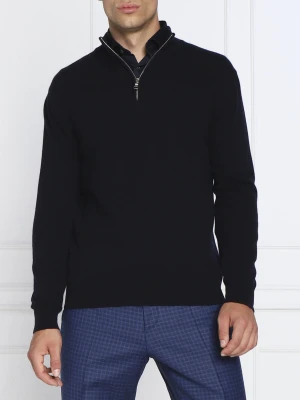 Oscar Jacobson Sweter | Regular Fit | z dodatkiem wełny i kaszmiru granatowy