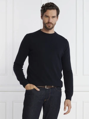 Oscar Jacobson Sweter Valter | Regular Fit | z dodatkiem wełny i kaszmiru granatowy