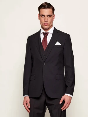 Oscar Jacobson Wełniana marynarka Edmund | Slim Fit czarny