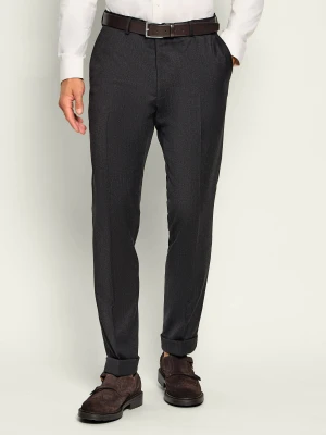 Oscar Jacobson Wełniane spodnie chino | Regular Fit grafitowy