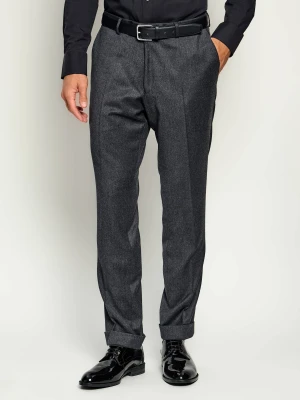 Oscar Jacobson Wełniane spodnie chino | Regular Fit grafitowy