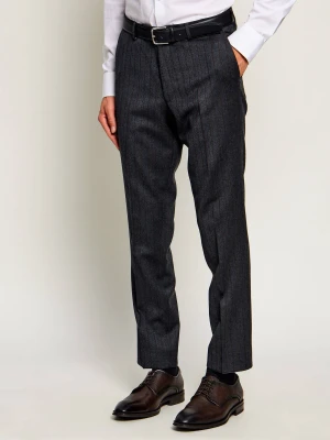 Oscar Jacobson Wełniane spodnie Dandy | Slim Fit grafitowy
