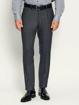 Oscar Jacobson Wełniane spodnie Dandy | Slim Fit grafitowy