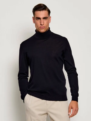 Oscar Jacobson Wełniany golf Marcel | Regular Fit granatowy