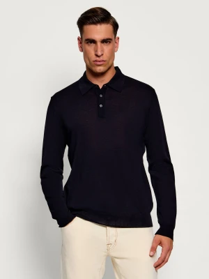 Oscar Jacobson Wełniany sweter Melvin | Regular Fit granatowy