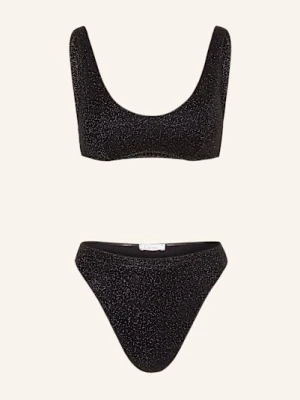 Oséree Bikini Bustier Lumiere Sporty Z Błyszczącą Przędzą schwarz