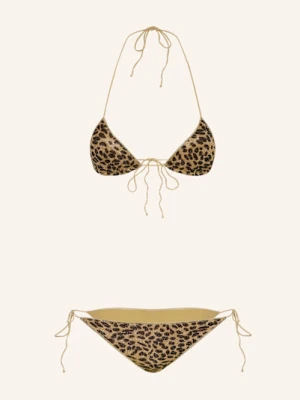Oséree Bikini Trójkątne Animalier Lumiere Z Błyszczącą Przędzą braun