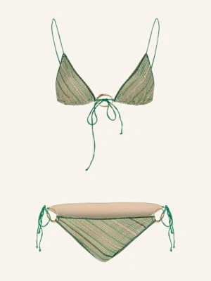 Oséree Bikini Trójkątne Shiny Stripes Z Błyszczącą Przędzą gruen