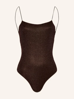 Oséree Strój Kąpielowy Lumiere Maillot Z Błyszczącą Przędzą braun brązowy