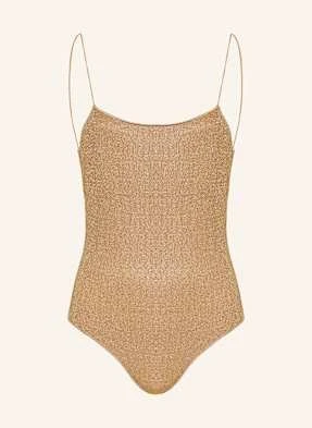 Oséree Strój Kąpielowy Lumiere Maillot Z Błyszczącą Przędzą gold