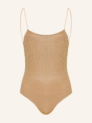 Oséree Strój Kąpielowy Lumiere Maillot Z Błyszczącą Przędzą gold