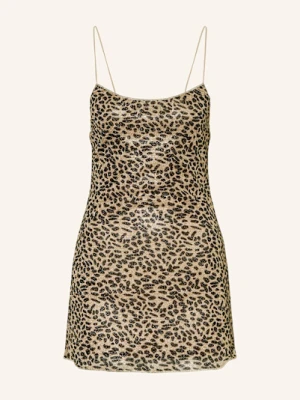 Oséree Sukienka Plażowa Animalier Lumiere Z Błyszczącą Przędzą braun