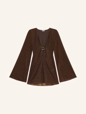 Oséree Sukienka Plażowa Lumiere Z Błyszczącą Przędzą braun