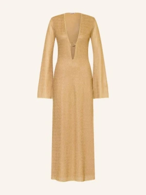 Oséree Sukienka Plażowa Lumière Z Brokatową Nicią gold