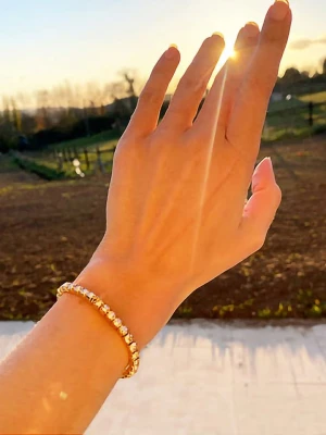 Otazu Pozłacana bransoletka z kryształami Swarovski rozmiar: onesize