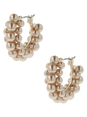 Otazu Pozłacane kolczyki-kreole z perłami rozmiar: onesize