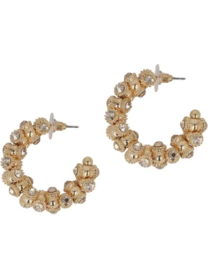Otazu Pozłacane kolczyki-półkreole z kryształami Swarovski rozmiar: onesize