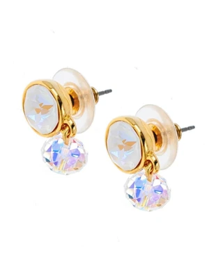 Otazu Pozłacane kolczyki-wkrętki z kryształami Swarovski rozmiar: onesize