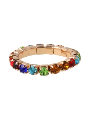 Otazu Pozłacany pierścionek z kryształami Swarovski rozmiar: 53-56
