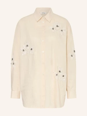 Ottod'ame Bluzka W Stylu Oversize Z Cekinami I Ozdobnymi Perełkami beige