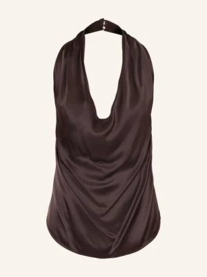 Ottod'ame Satynowa Bluzka braun