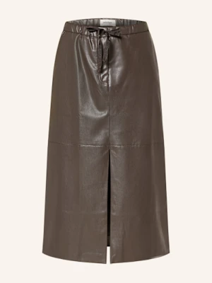 Ottod'ame Spódnica Z Imitacji Skóry braun