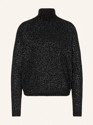 Ottod'ame Sweter Z Błyszczącą Przędzą schwarz
