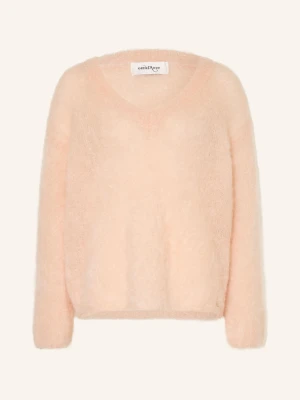 Ottod'ame Sweter Z Moheru rosa JASNOBRĄZOWY