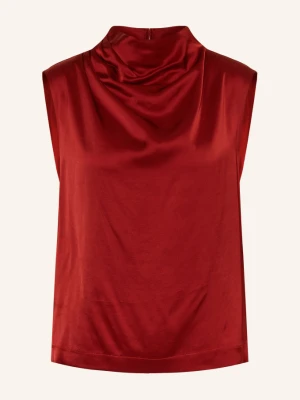 Ottod'ame Top Koszulowy Z Satyny rot CIEMNOCZERWONY