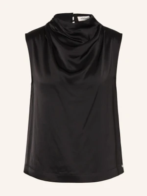 Ottod'ame Top Koszulowy Z Satyny schwarz CZARNY