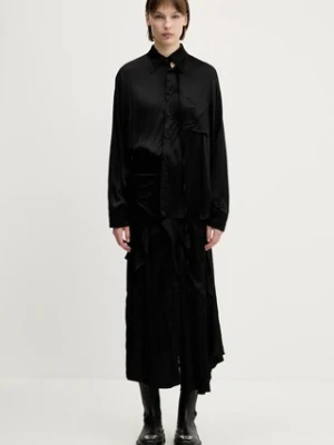 Ottolinger sukienka Deconstructed Satin Cut-Out kolor czarny maxi prosta 111.501911.02