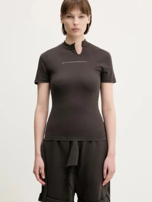 Ottolinger t-shirt bawełniany Cut Out damski kolor brązowy 115.104015.02