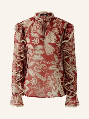 Oui Bluzka Z Falbanami rot