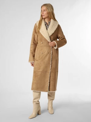 Oui Damski płaszcz dwustronny Kobiety brązowy|beżowy jednolity,