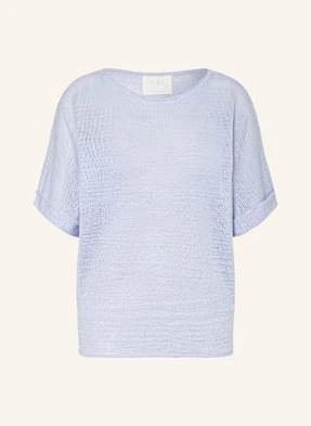 Oui Dzianinowa Koszulka Oversize Z Lnu blau