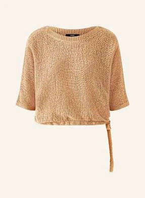 Oui Dzianinowa Koszulka Z Rękawem 3/4 beige