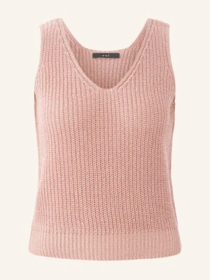 Oui Dzianinowy Top Z Błyszczącą Przędzą rosa