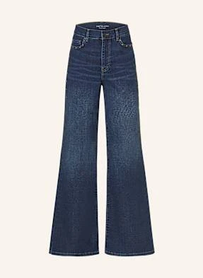 Oui Jeansy Flare The Palazzo Z Ćwiekami blau