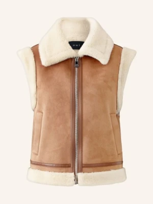 Oui Kamizelka Imitująca Skórę Z Sztucznym Futrem braun