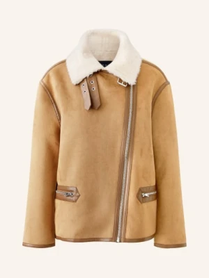 Oui Kurtka Imitująca Skórę Z Sztucznym Futrem braun