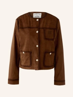 Oui Kurtka Z Klapami W Stylu Skórzanym braun