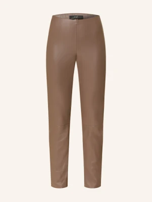 Oui Legginsy Z Imitacji Skóry beige
