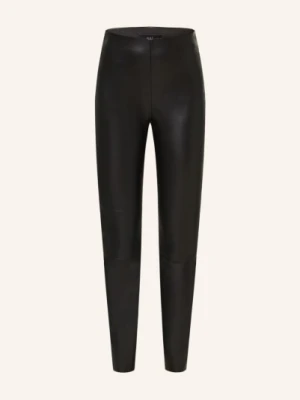 Oui Legginsy Z Imitacji Skóry schwarz